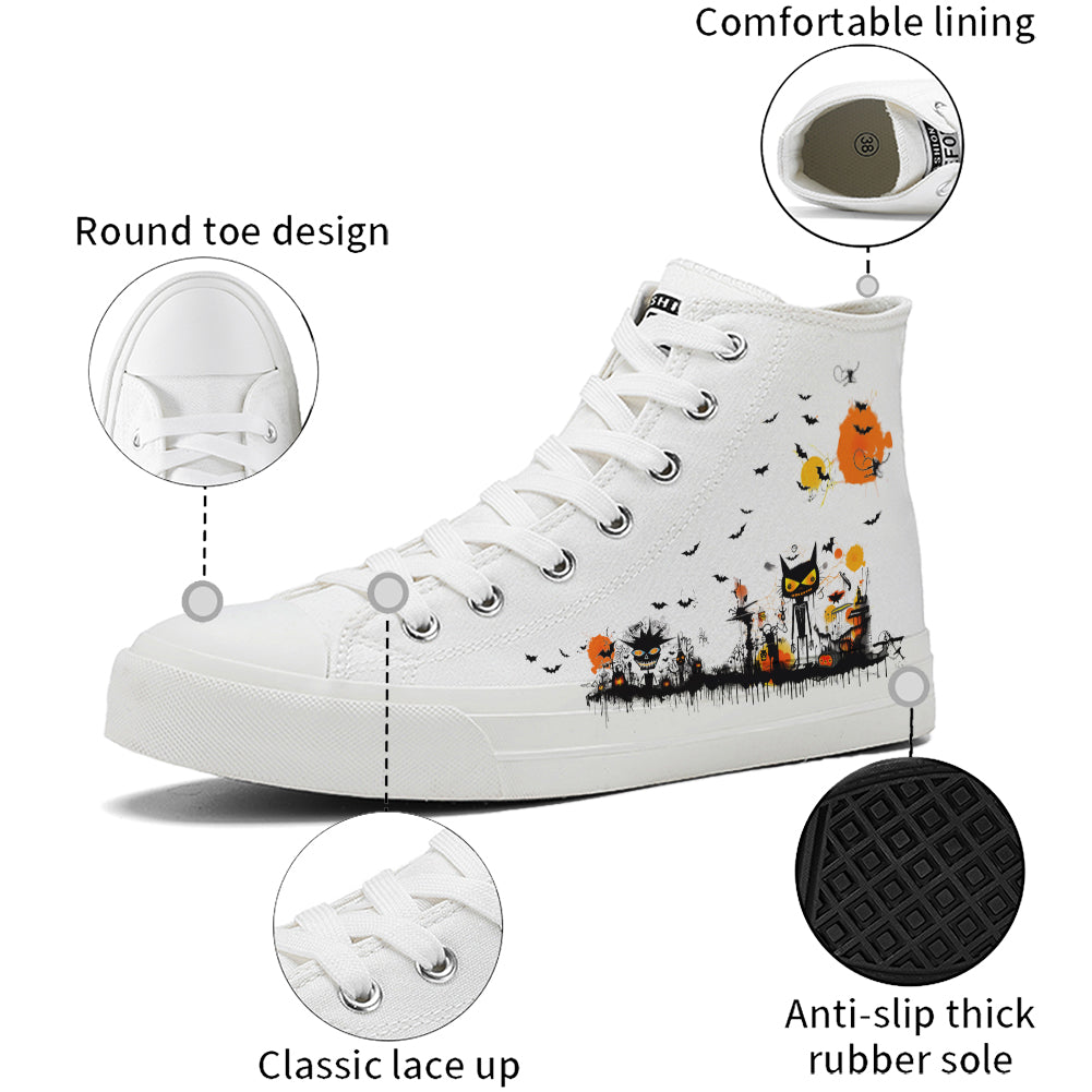 Halloween Basquiat High Top Canvas Shoes