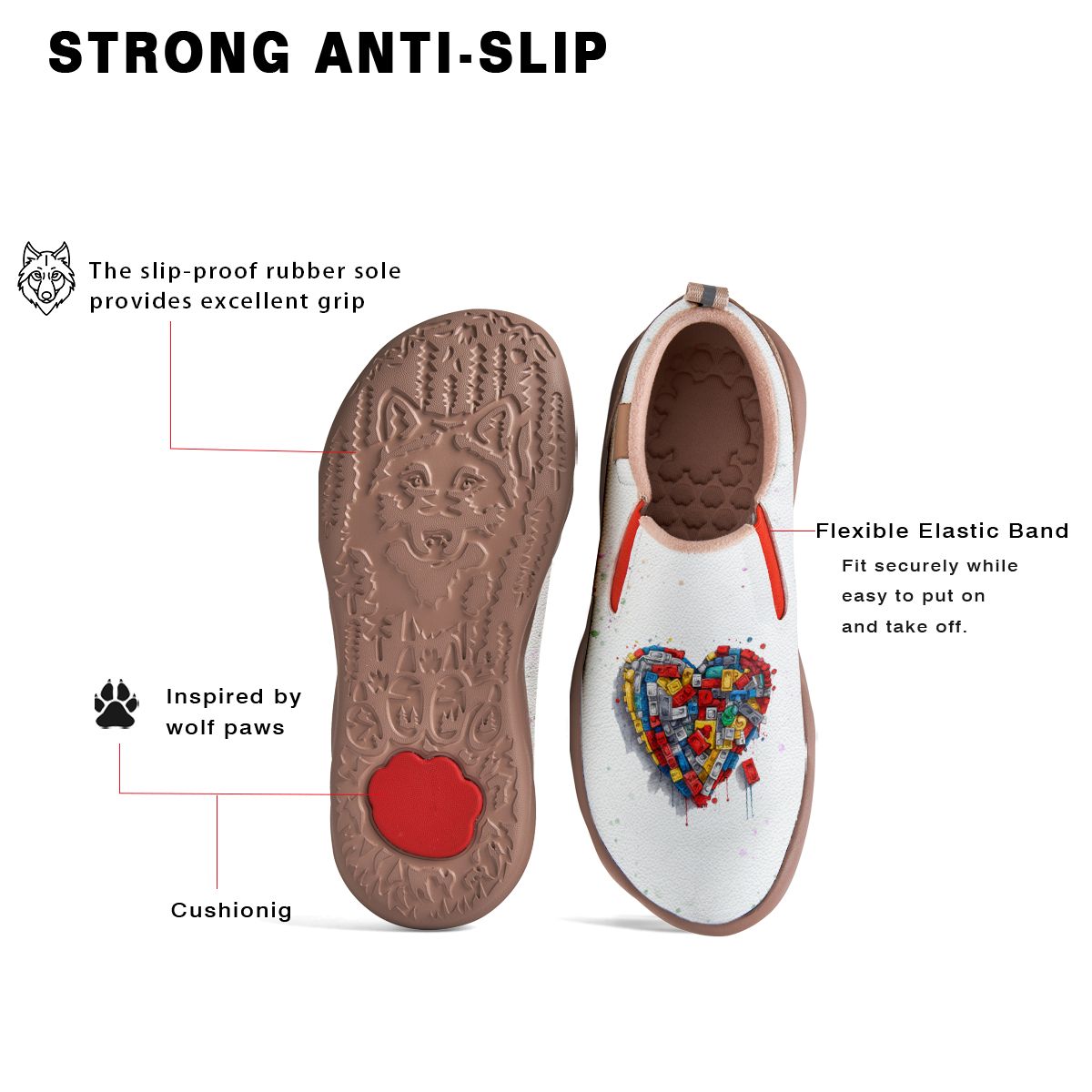 Building Blocks Heart Slip On