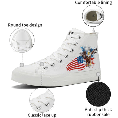 American Flag Eagle High Top Canvas Shoes