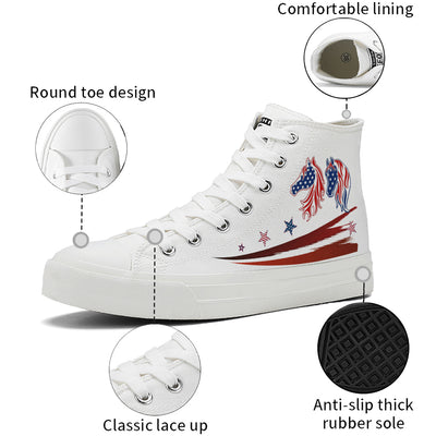 American Flag High Top Canvas Shoes