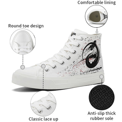 Splatter Yin Yang High Top Canvas Shoes