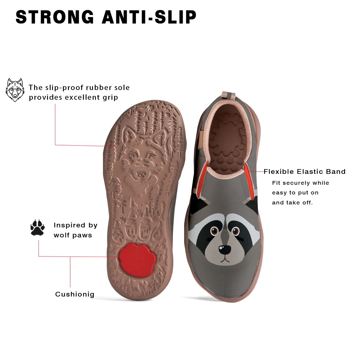 Raccoon Face Kids Slip On