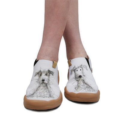 Dog Sketch Knitted Slip On