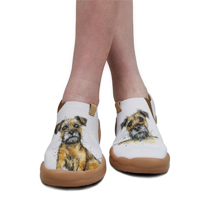 Dog hand drawing Knitted Slip On