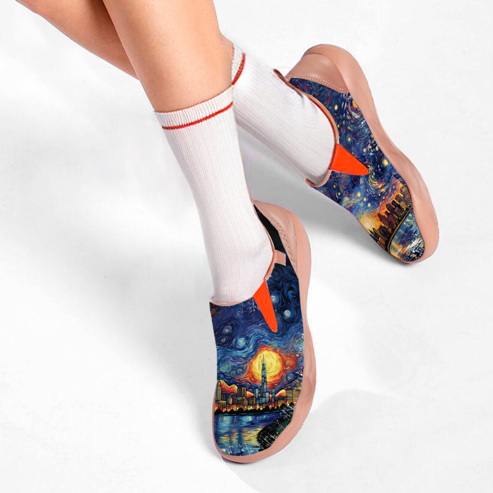 Starry Night Chicago City Slip On