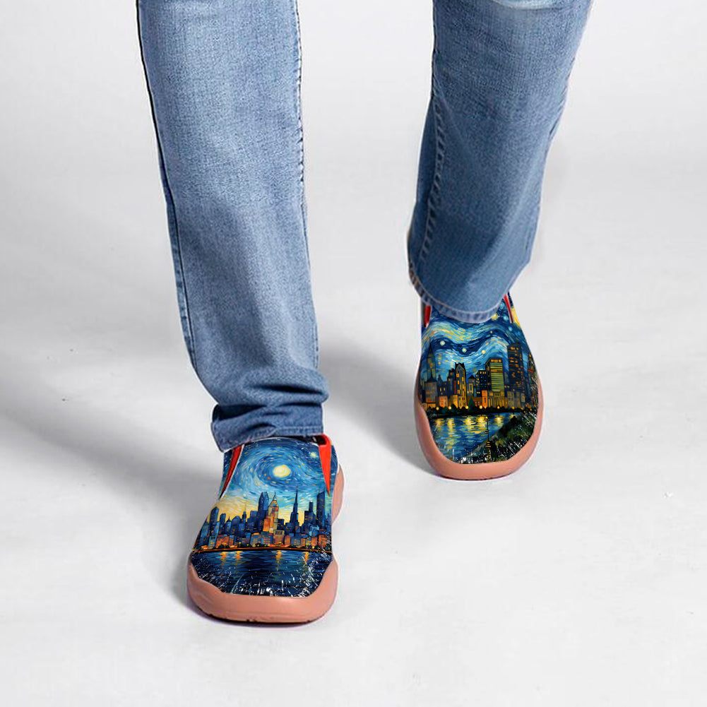 Starry Night Philadelphia City Slip On