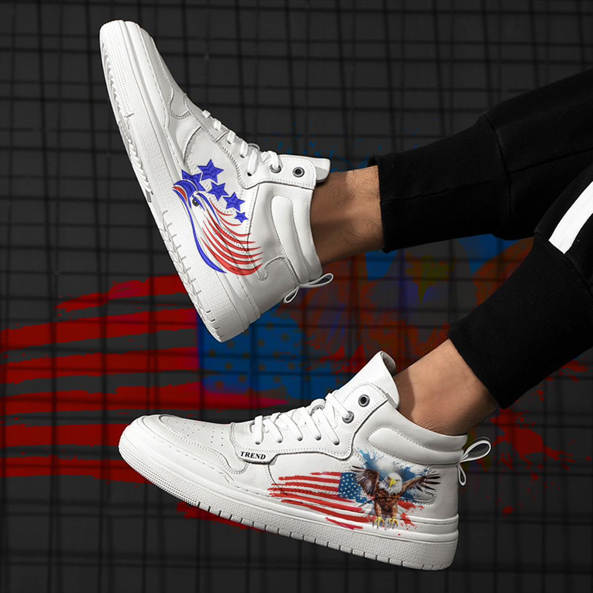 Amerian Flag Eagle High Top Sneaker