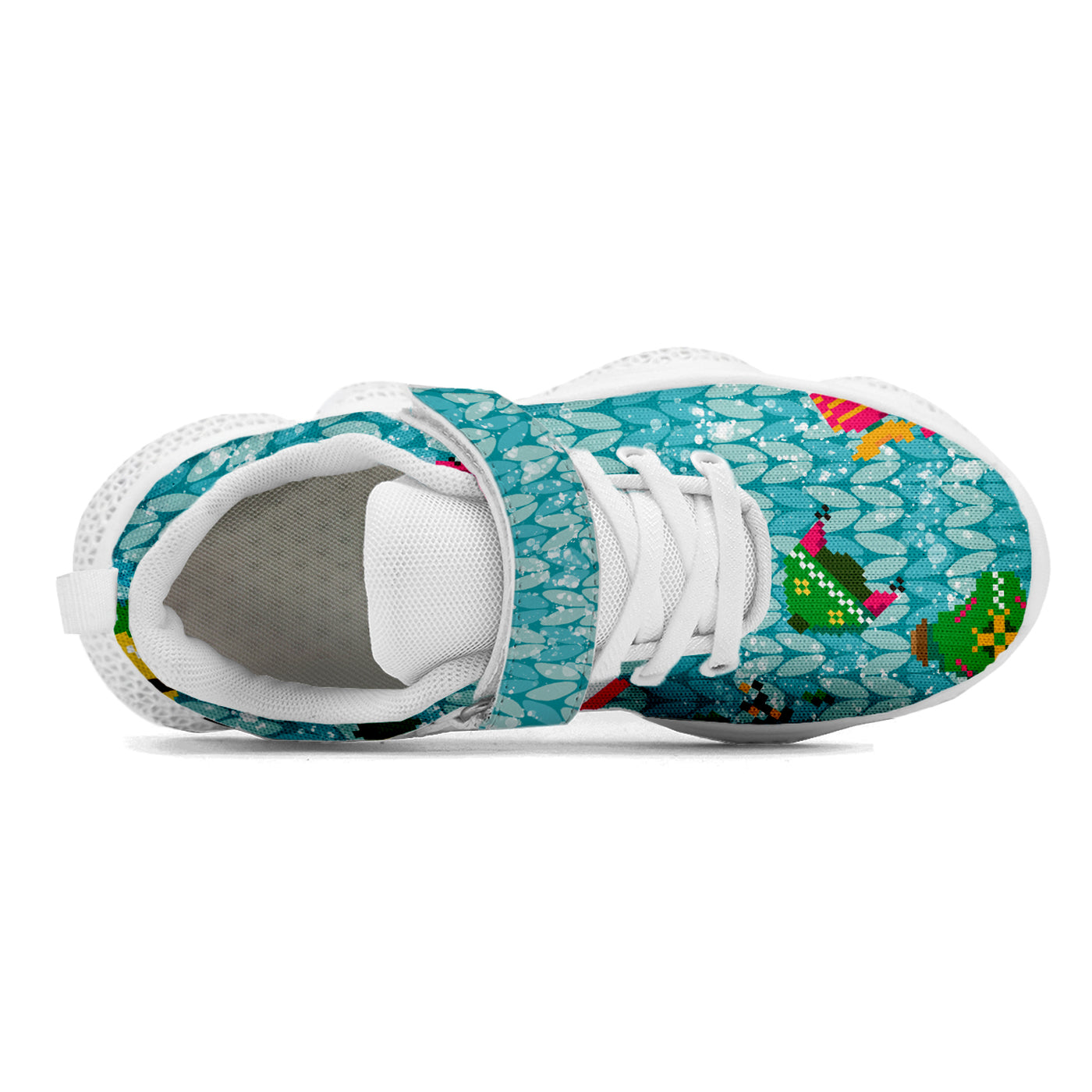 Pixel Christmas Snowman Kids Running Shoes