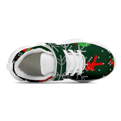 Pixel Christmas Tree Kids Running Shoes