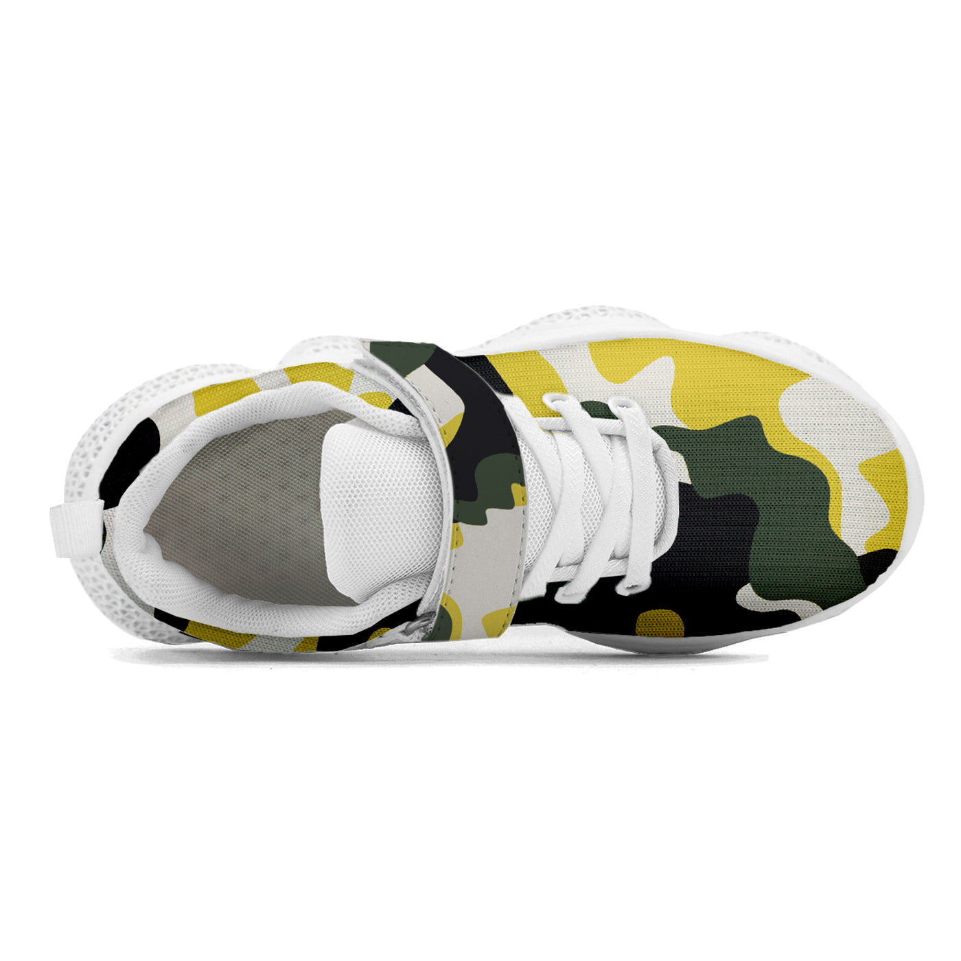 Yellow Camouflage Kids Running Shoes