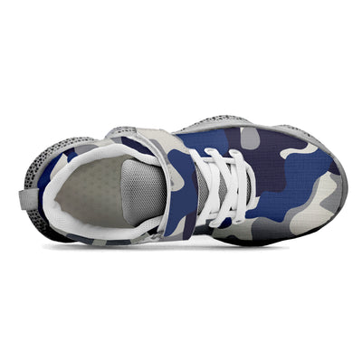 Blue Camouflage Kids Running Shoes