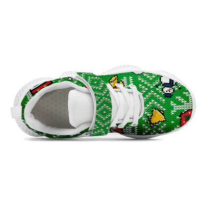 Pixel Christmas Snowman Kids Running Shoes