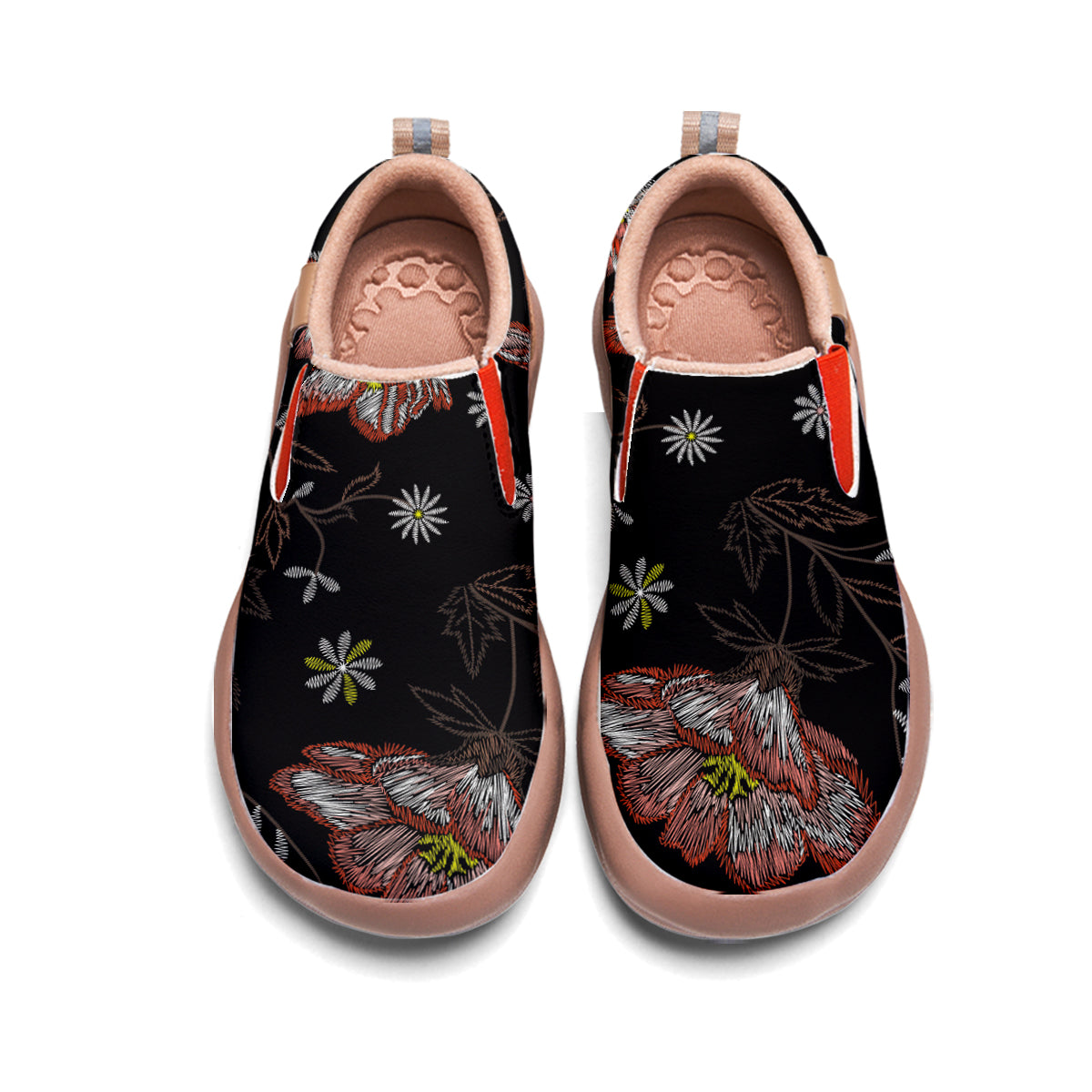 Embroidery Style Flower Slip On