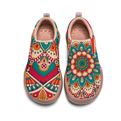 Ethnic Mandala Flower Slip On