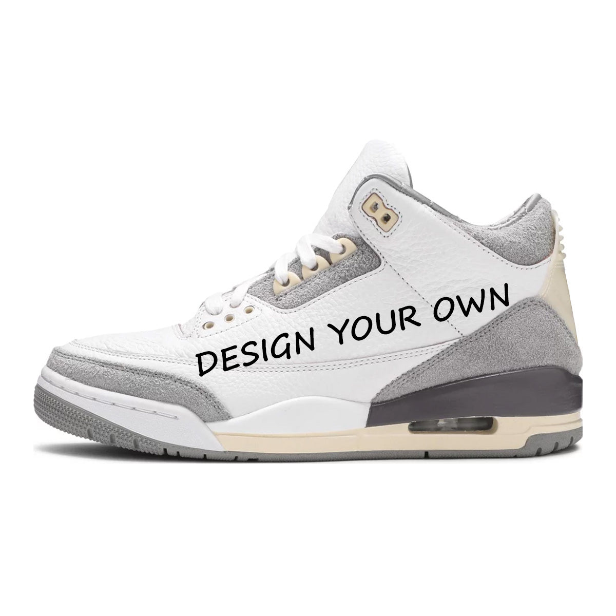 Custom Grey Retro Leather Sneaker