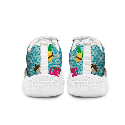 Pixel Christmas Snowman Kids Running Shoes