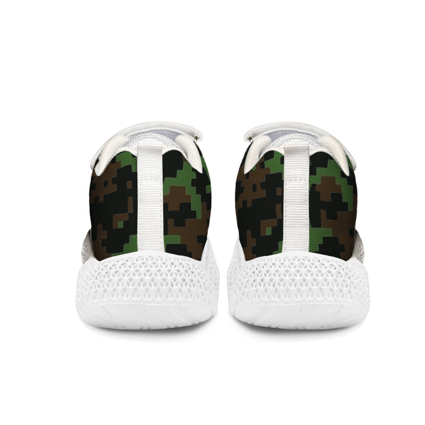 Pixel Green Camouflage Kids Running Shoes