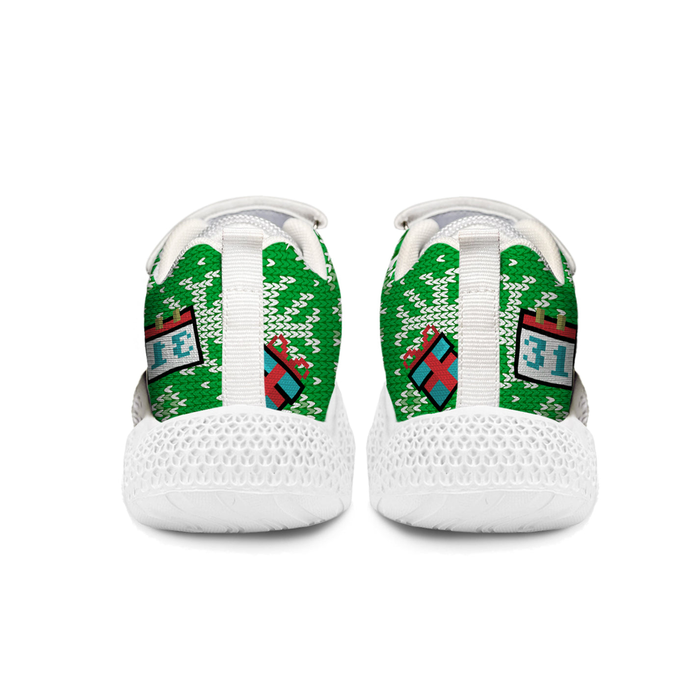 Pixel Christmas Snowman Kids Running Shoes