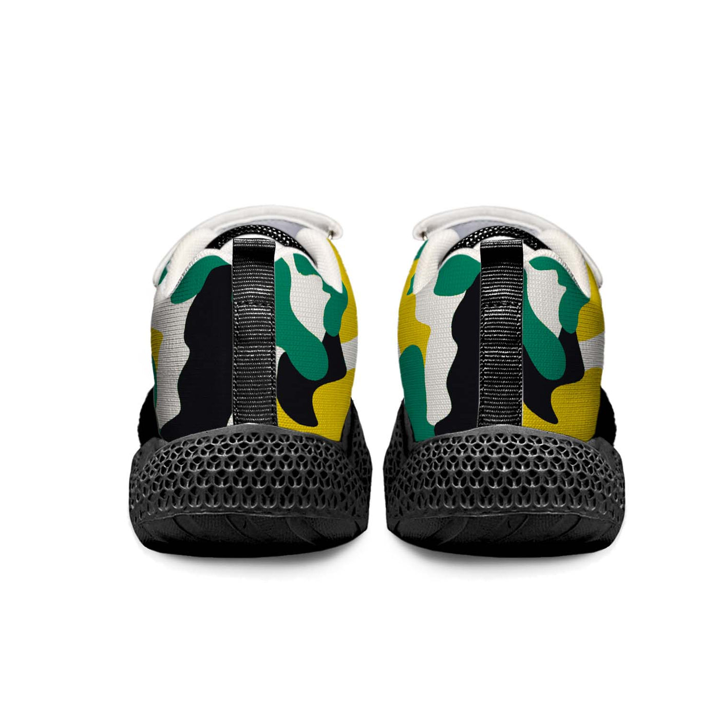 Yellow And Green Camouflage Kids Running Shoes