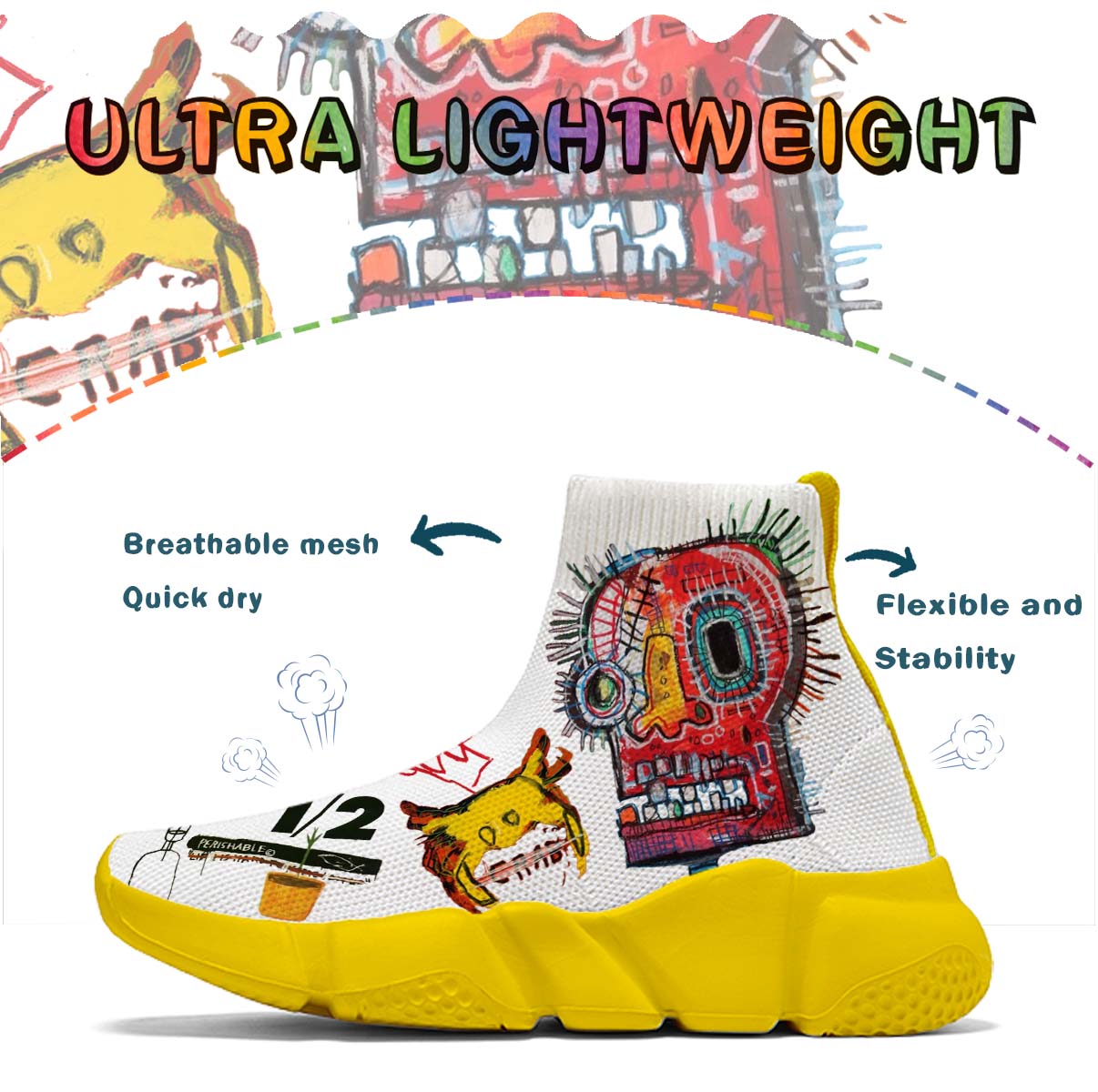 Graffiti Basquiat Kids Speed Trainer