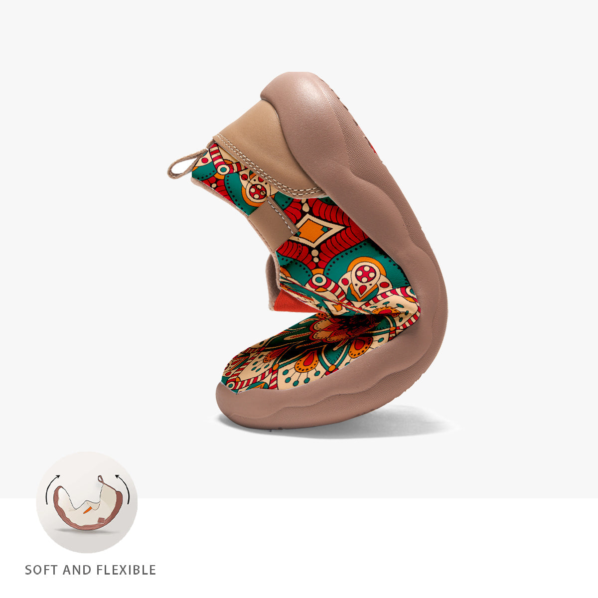 Ethnic Mandala Flower Slip On