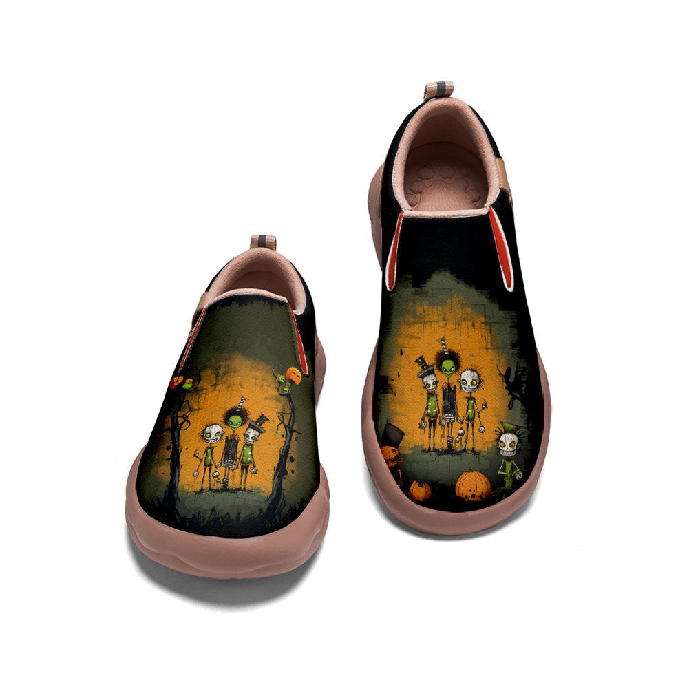 Halloween Pumpkin Zombie Slip On