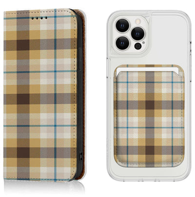 Yellow Plaid Pattern iPhone Leather Case