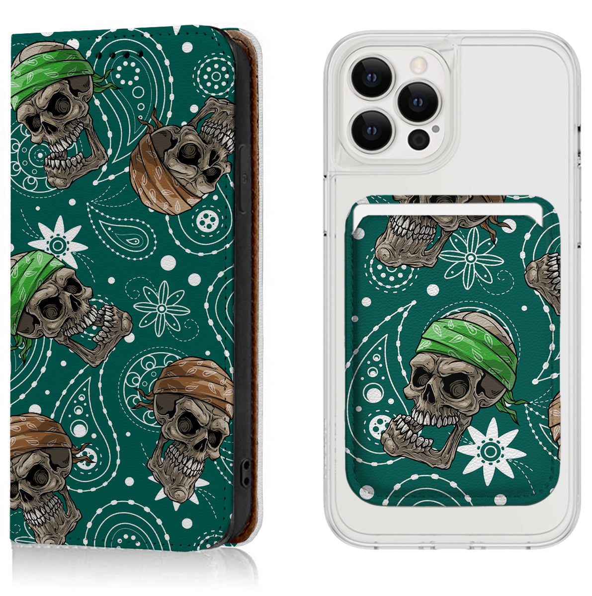 Green Bandana iPhone Leather Case