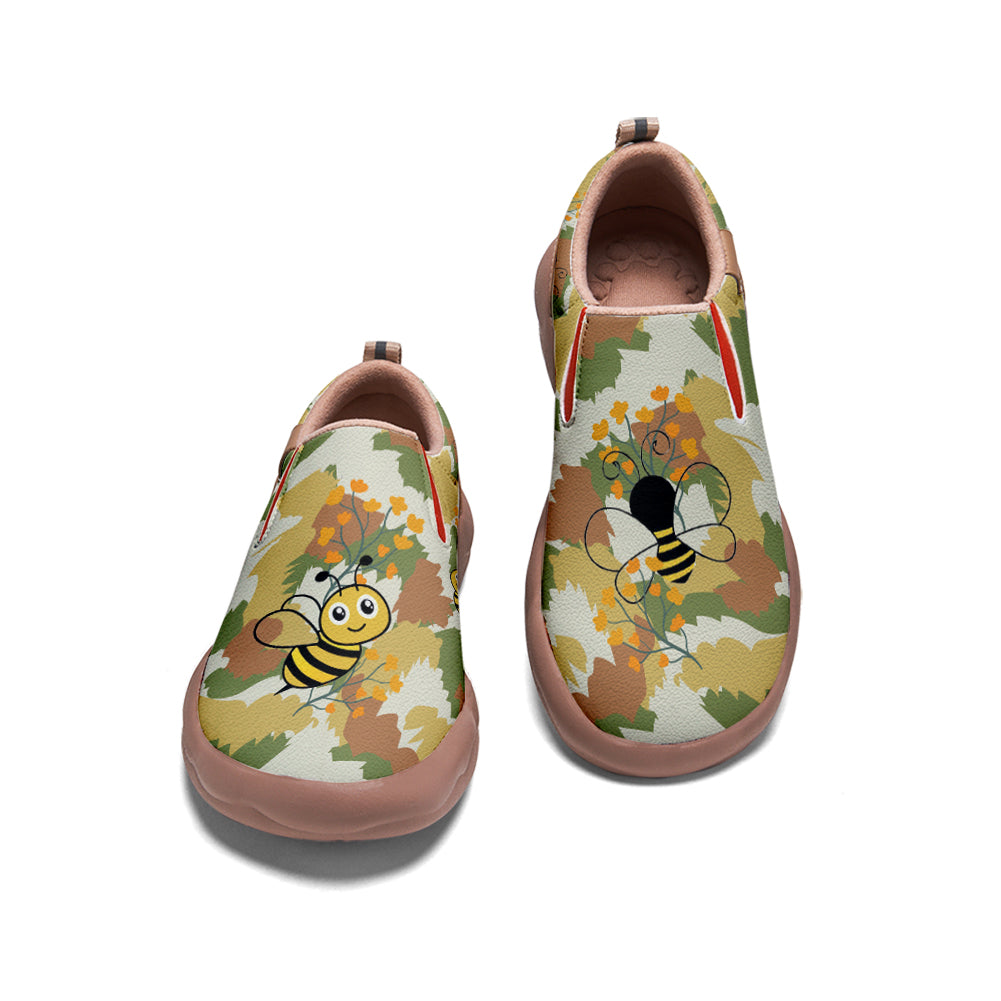 Green Camouflage Bee Slip On