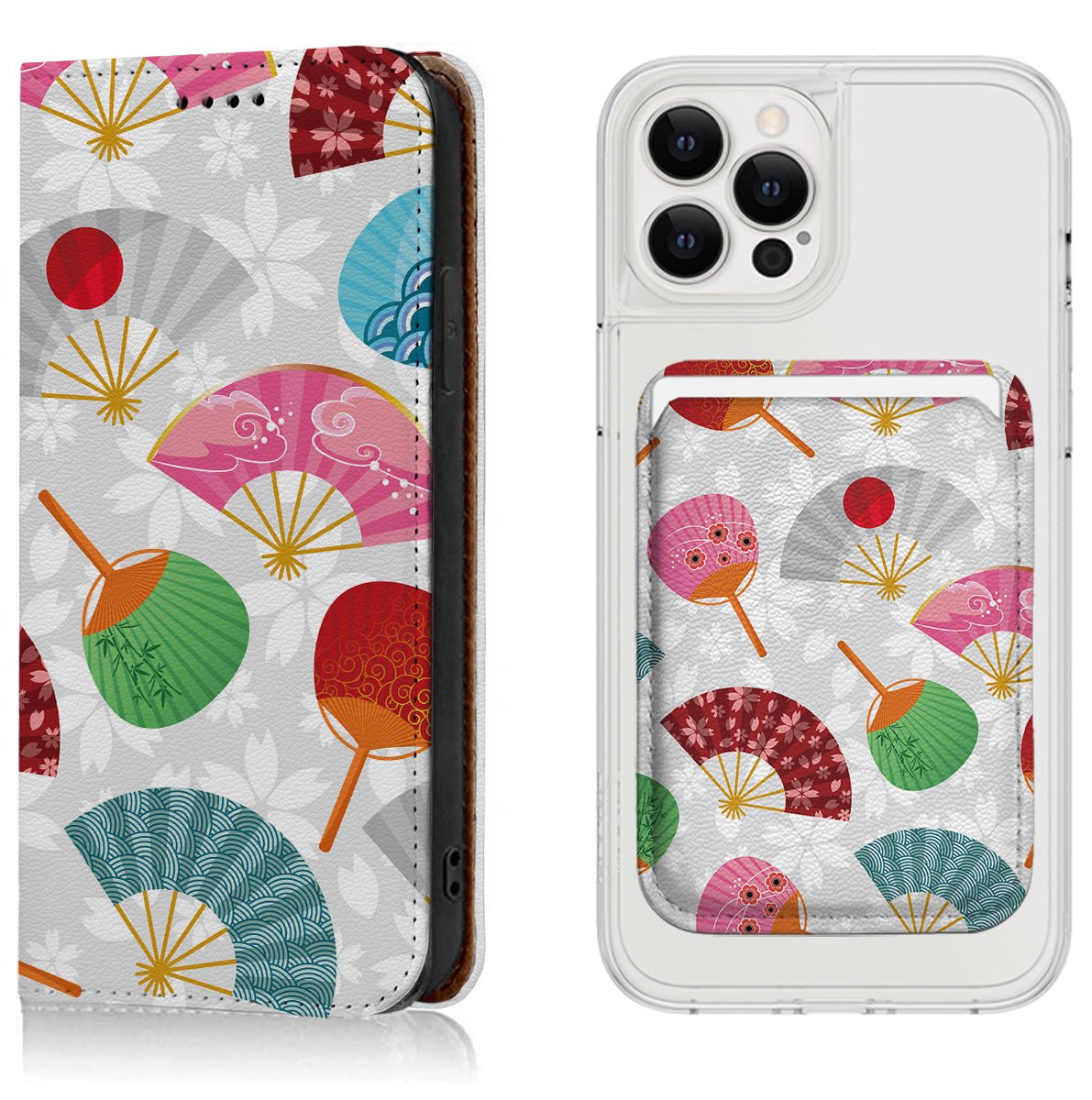 Fan Cherry Blossoms iPhone Leather Case