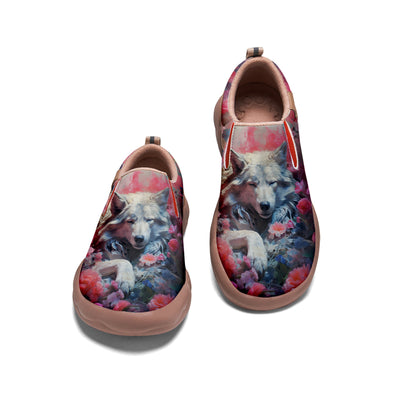 Floral Wolf Slip On