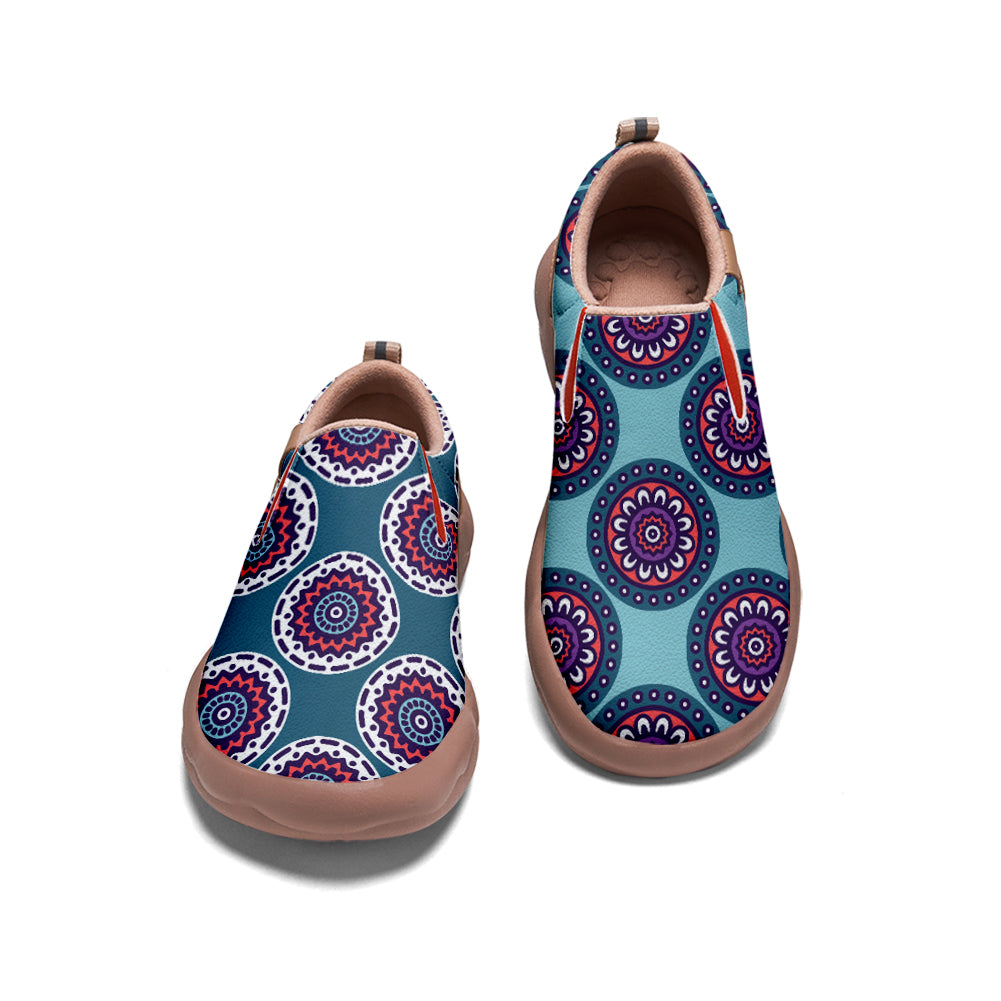 Cyan-Blue Mandala Slip On