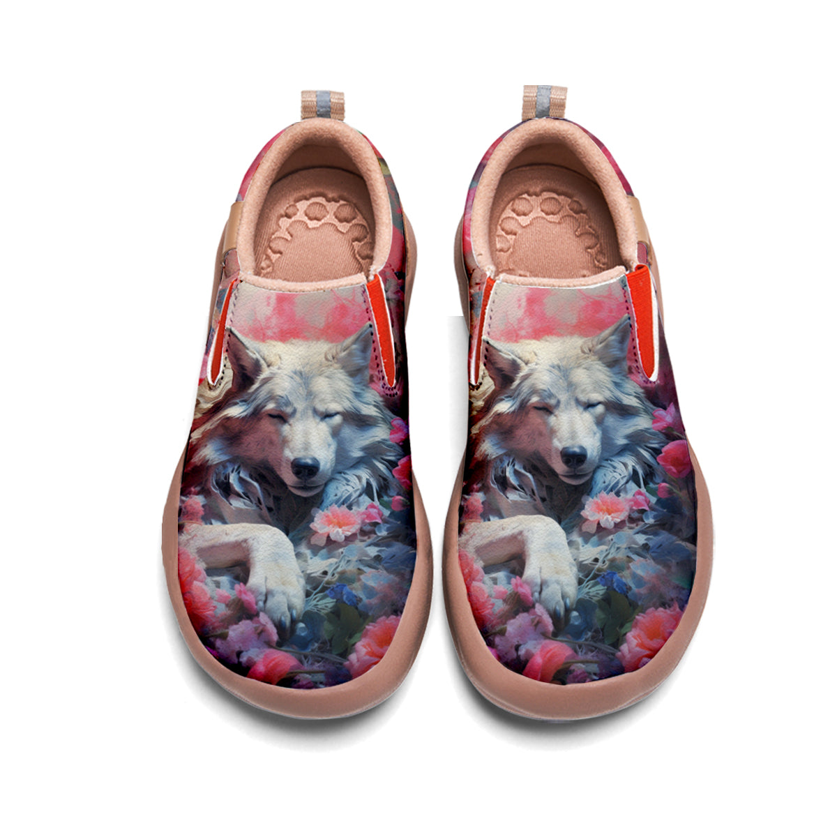 Floral Wolf Slip On