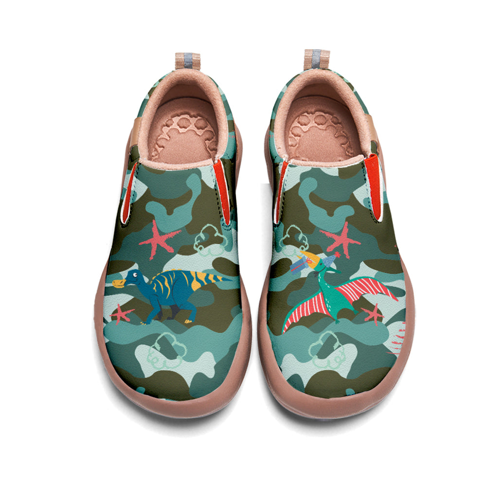 Green Camouflage Dinosaur Slip On