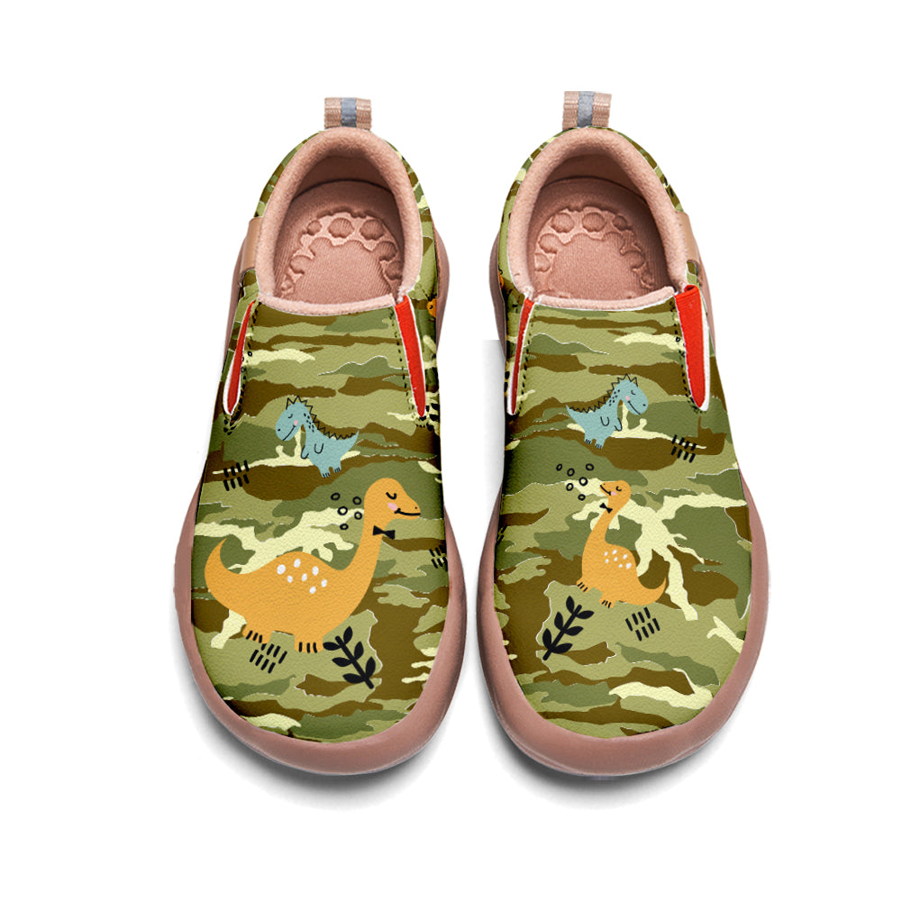 Green Camouflage Dinosaur Slip On