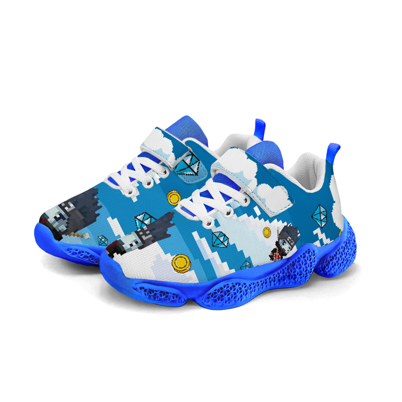 Pixel Sasuke Uchiha Kids Running Shoes