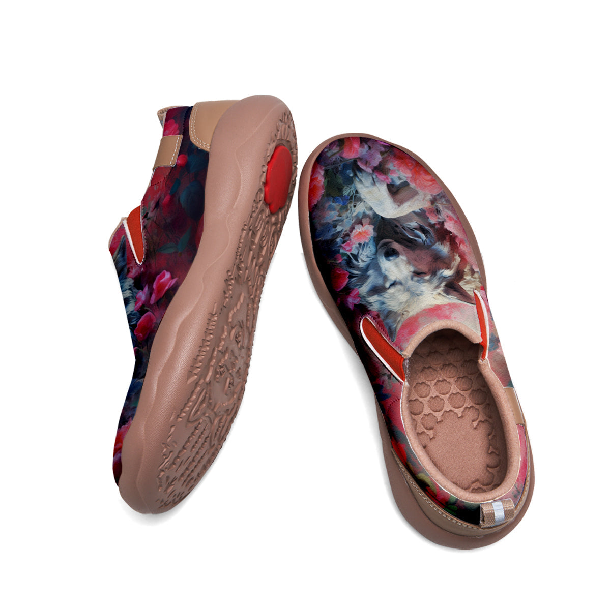 Floral Wolf Slip On