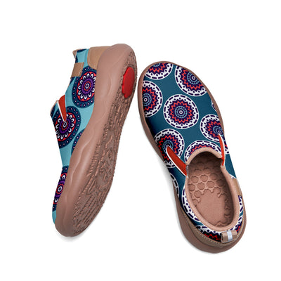 Cyan-Blue Mandala Slip On