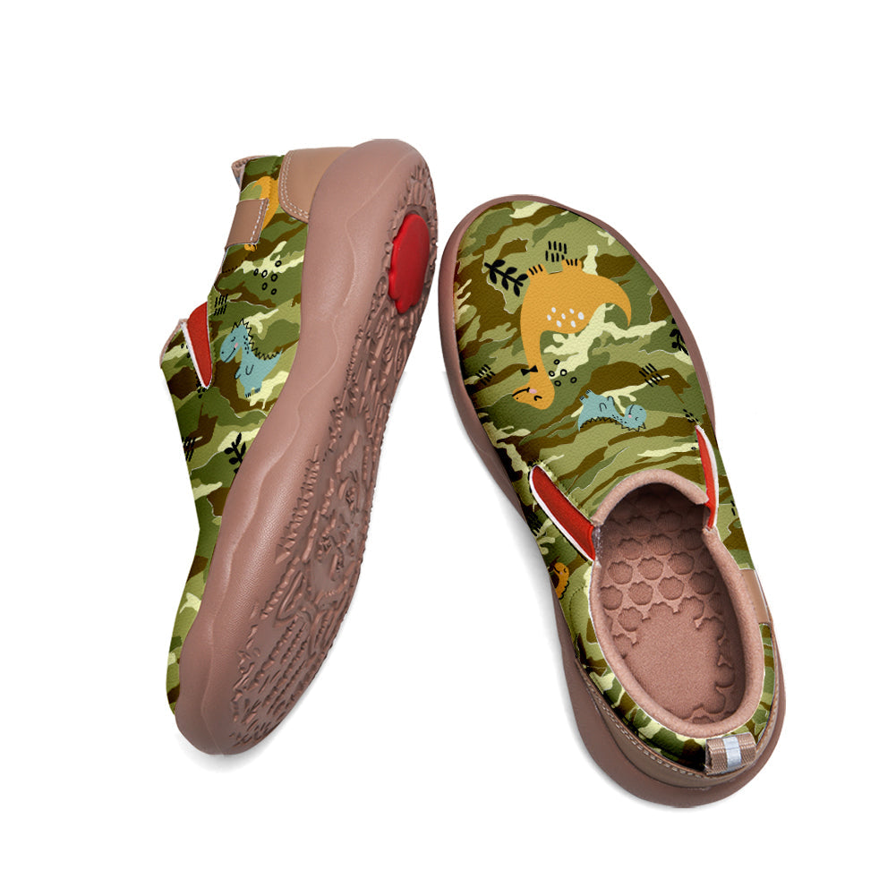 Green Camouflage Dinosaur Slip On