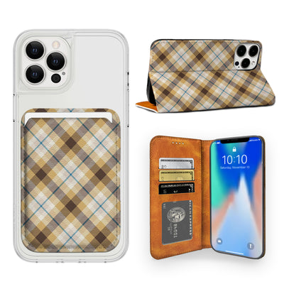 Yellow Plaid Pattern iPhone Leather Case