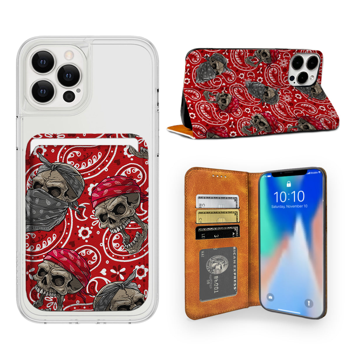 Red Bandana iPhone Leather Case