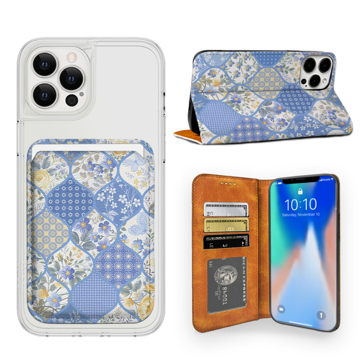 Patchwork Pattern iPhone Leather Case