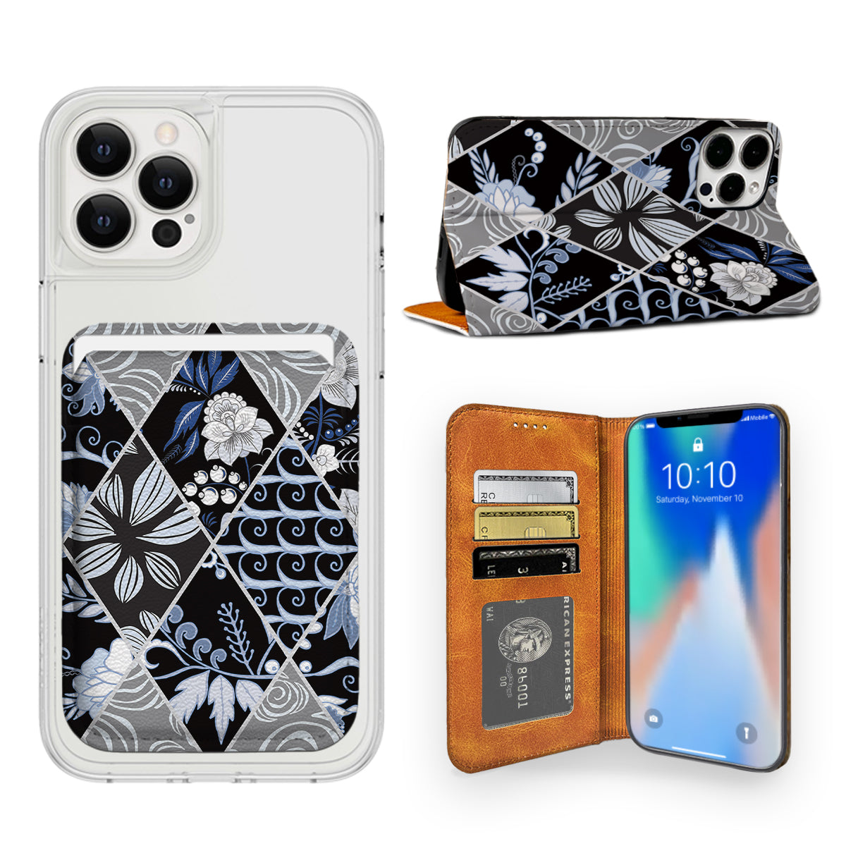 Patchwork Pattern iPhone Leather Case