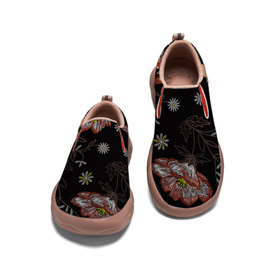 Embroidery Style Flower Slip On