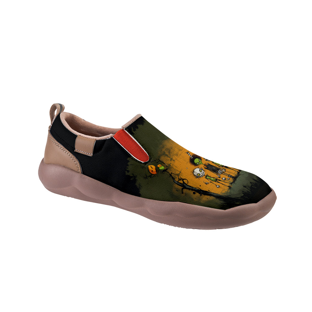 Halloween Pumpkin Zombie Slip On