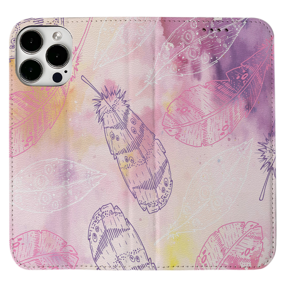 Pink Feather iPhone Leather Case