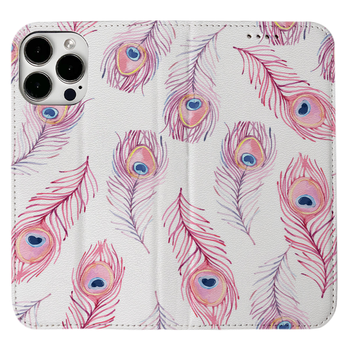 Pink Peacock Feather iPhone Leather Case