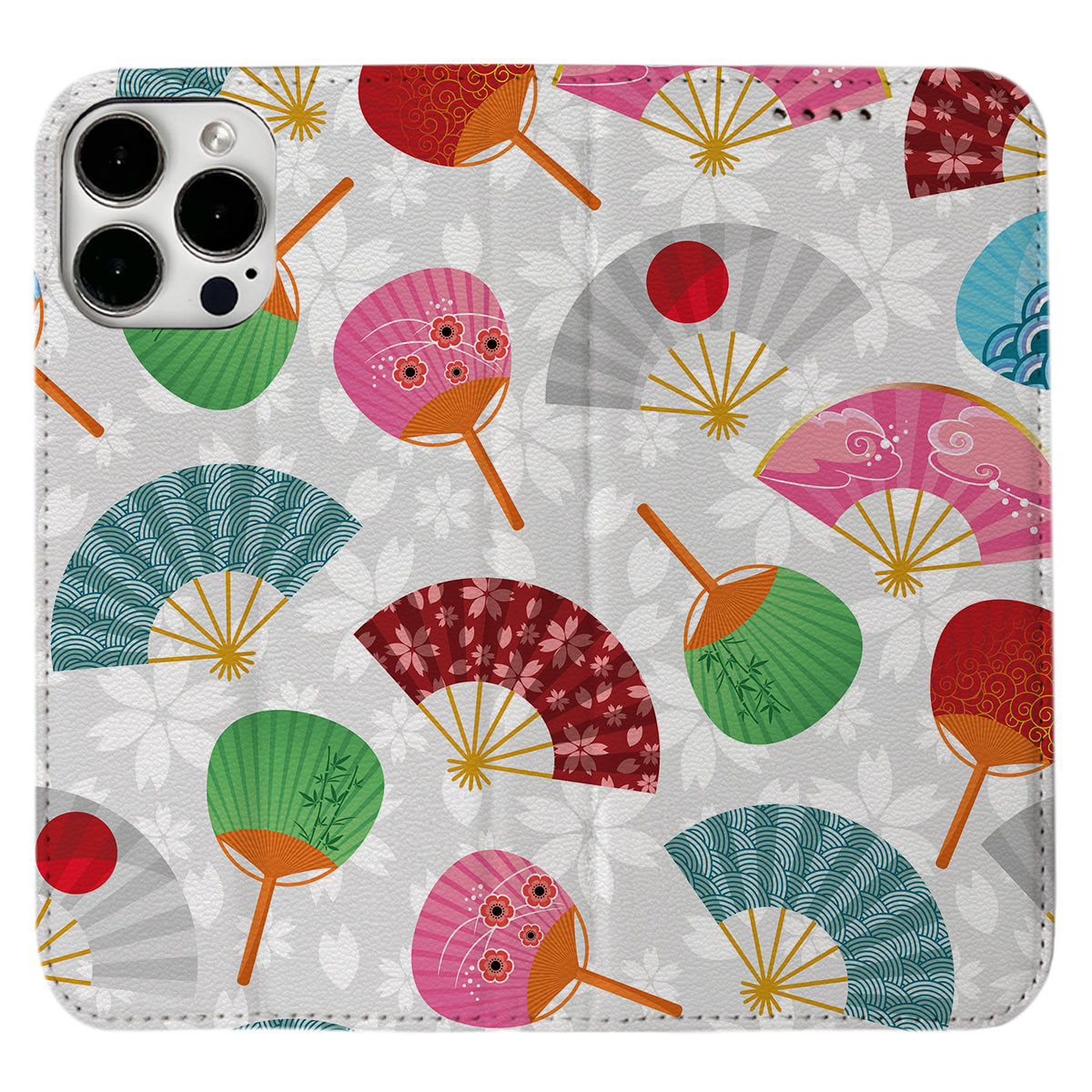 Fan Cherry Blossoms iPhone Leather Case