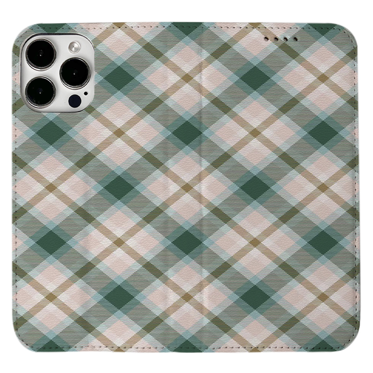 Green Plaid Pattern iPhone Leather Case