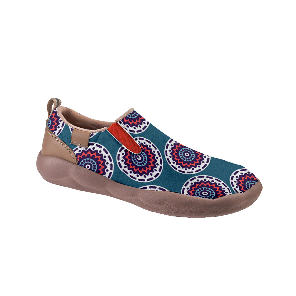 Cyan-Blue Mandala Slip On